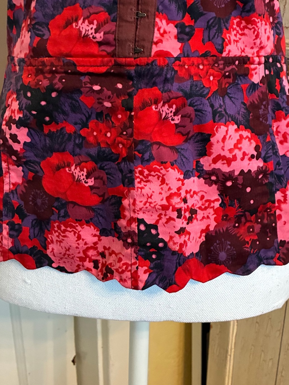 Free People Floral Hook-and-Eye Peplum Top in Red and Pink - Picture 7 of 16